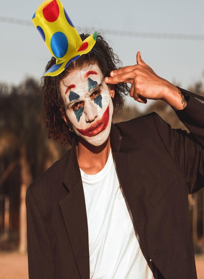 HEALEEP Dot Clown Top Hat Headband: Halloween Carnival Circus Costume Cap - Funny Performance Props Parties Accessories - Image 3